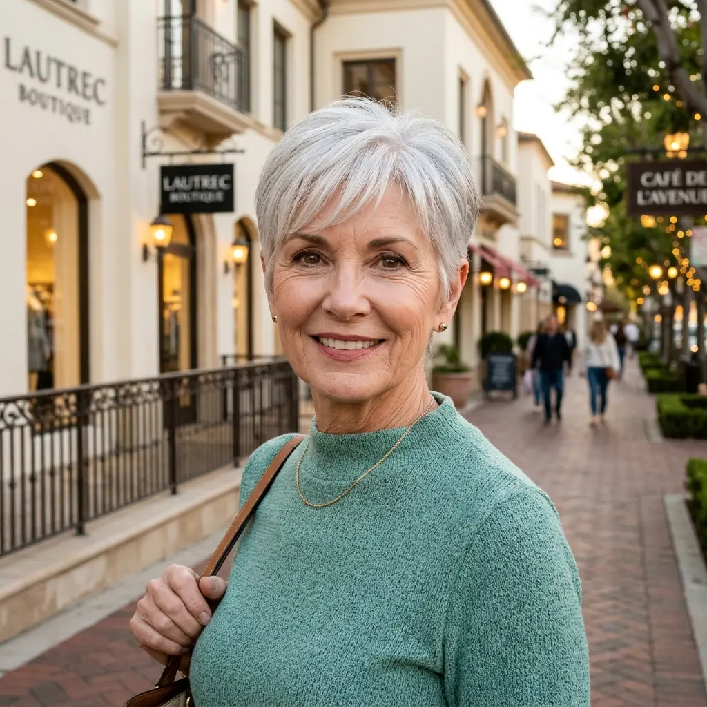 #6 Classic Silver Tapered Pixie with Natural Volume
