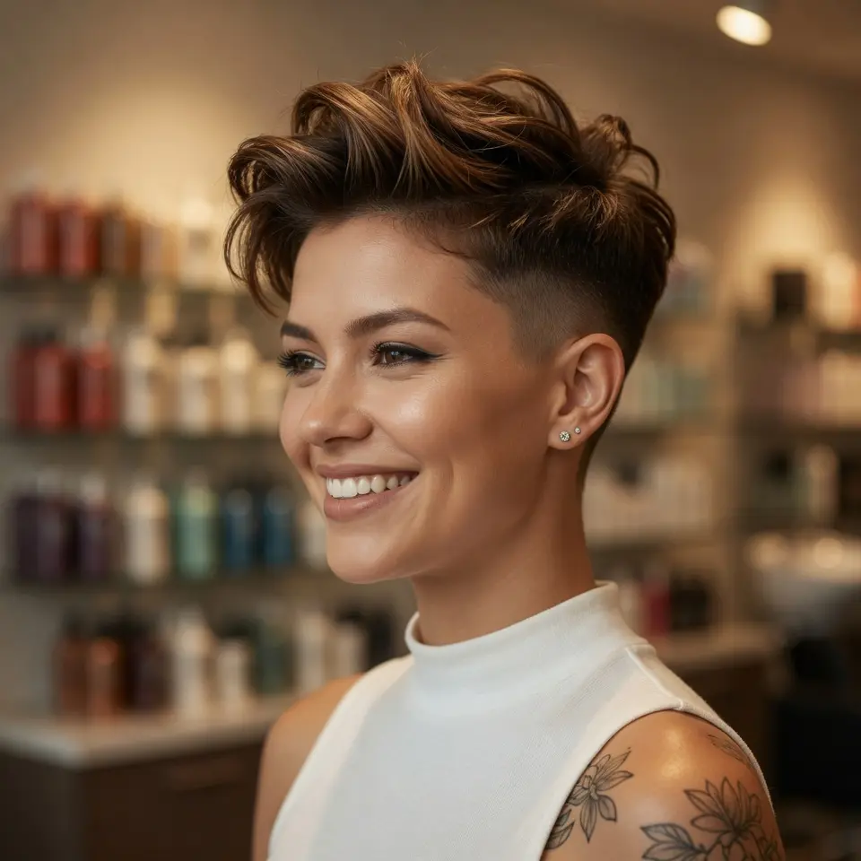 #7 Brushed Up Brunette Pixie