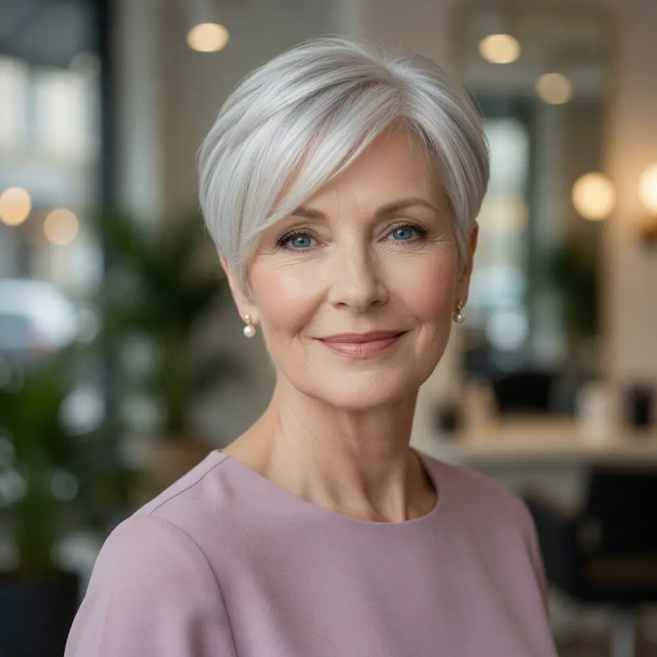 #8 Soft Silver Swoop with Natural Root Depth