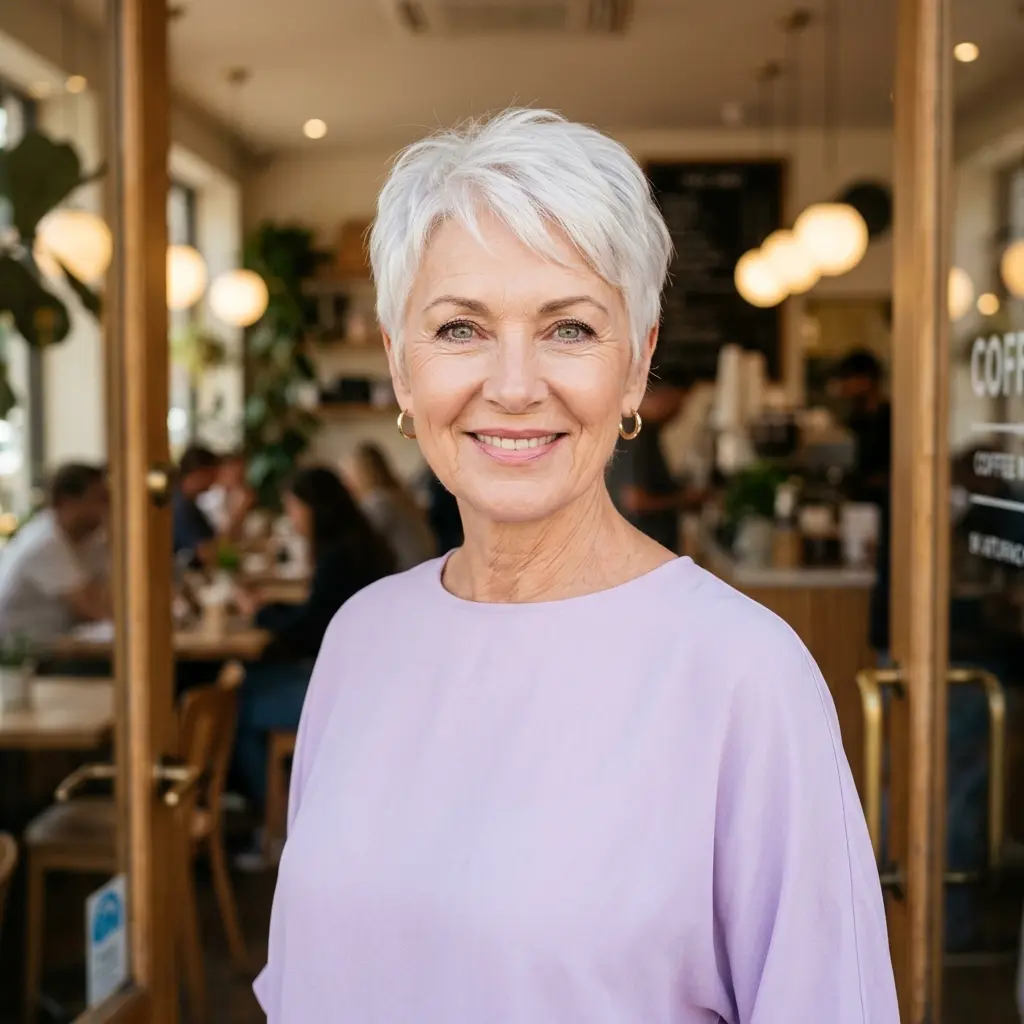 #8 Textured Pixie Cut with Soft Lavender Tones