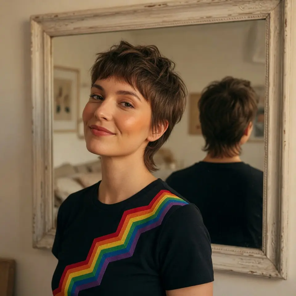 #8 Textured Short Pixie with Nape Tail and Micro Fringe