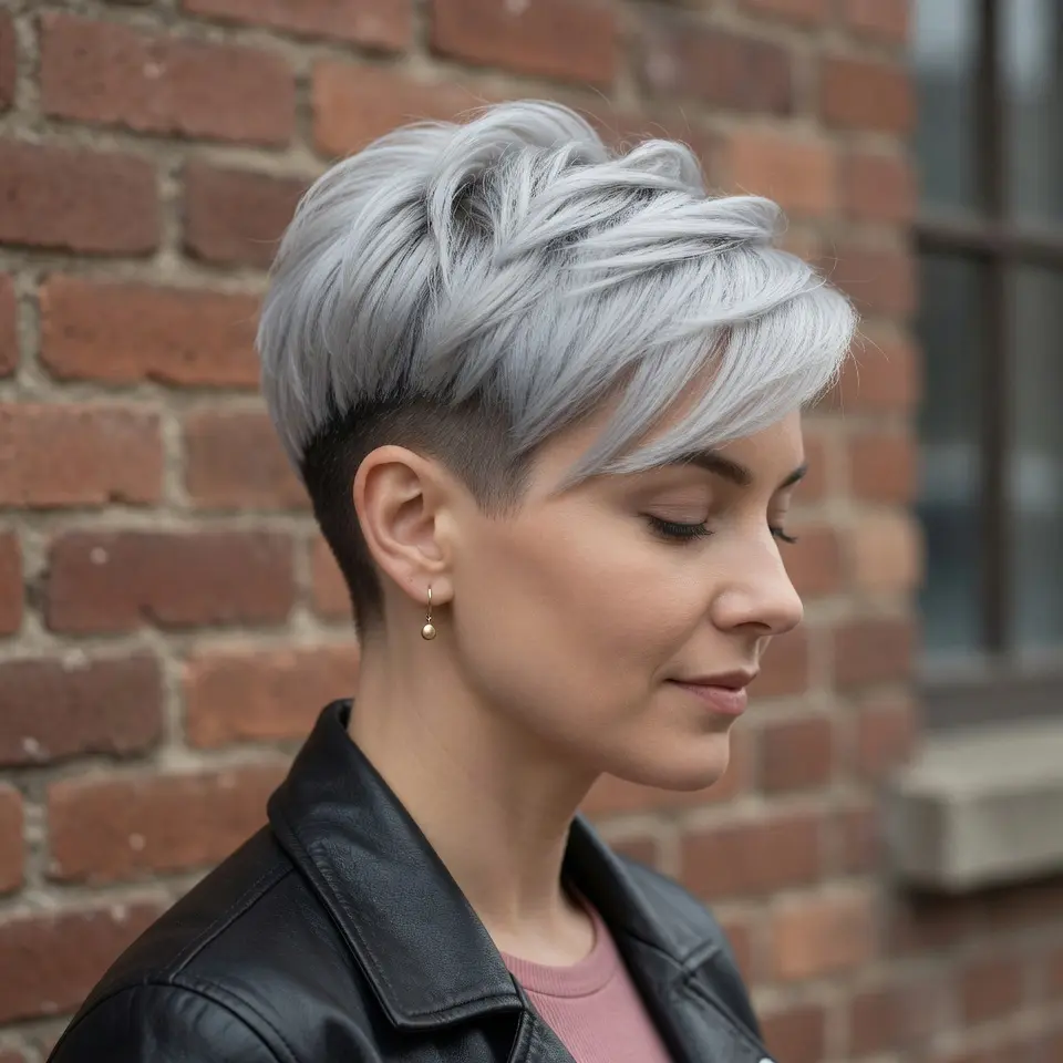 #8 Platinum Graduated Pixie Hair