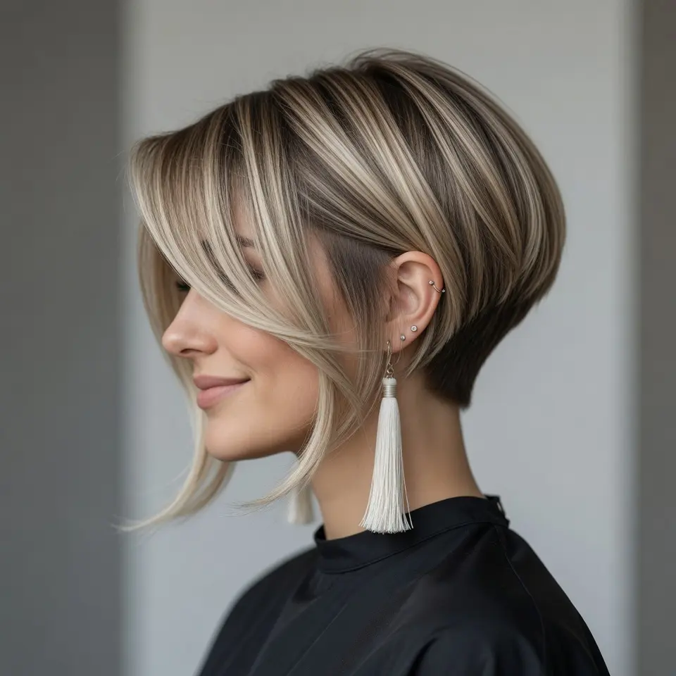 #8 Undercut Blonde Hair with Dark Roots